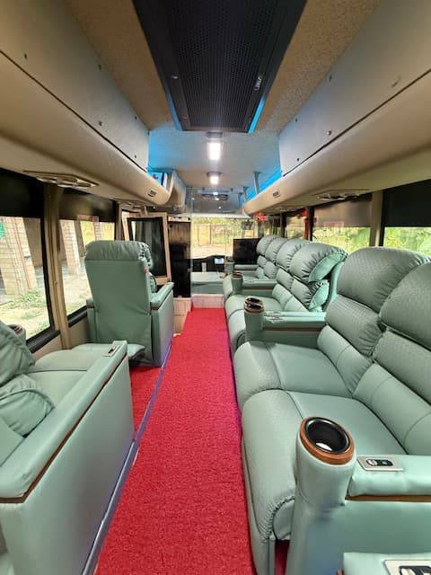 Full length of the caravan cabin