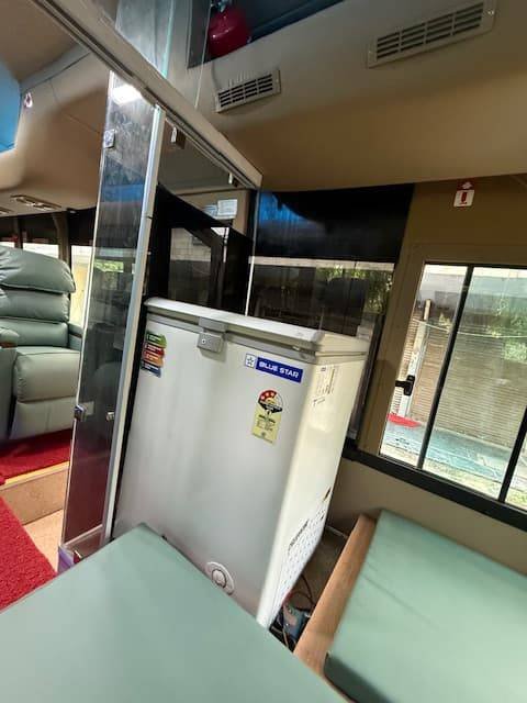 Onboard fridge and service area