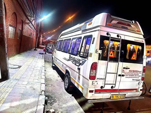 Tempo Traveller ready for an early departure