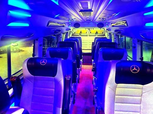 Tempo Traveller interior, fully air-conditioned